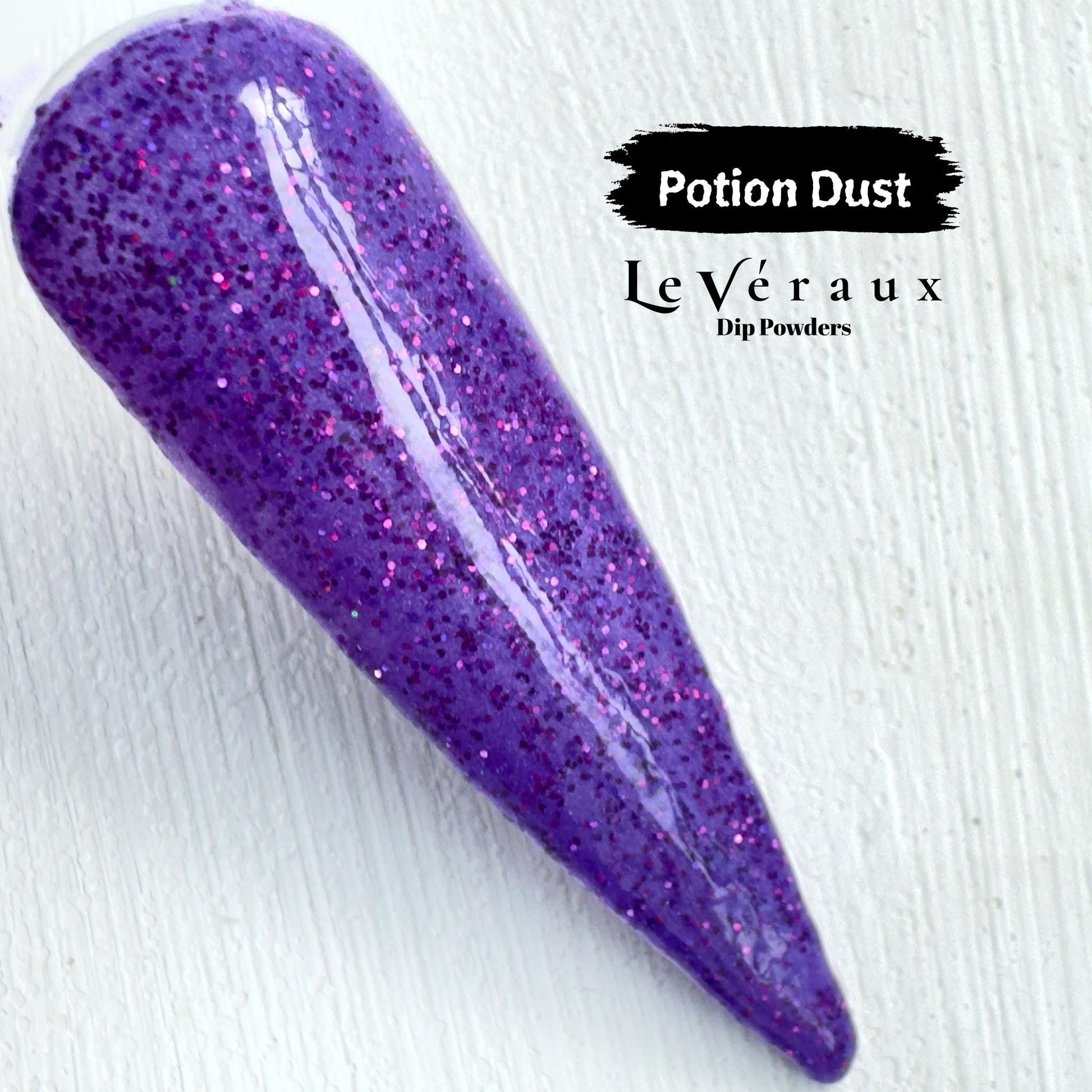 Thermal Purple Dip Powder: Sparkly Halloween Witchy Nails