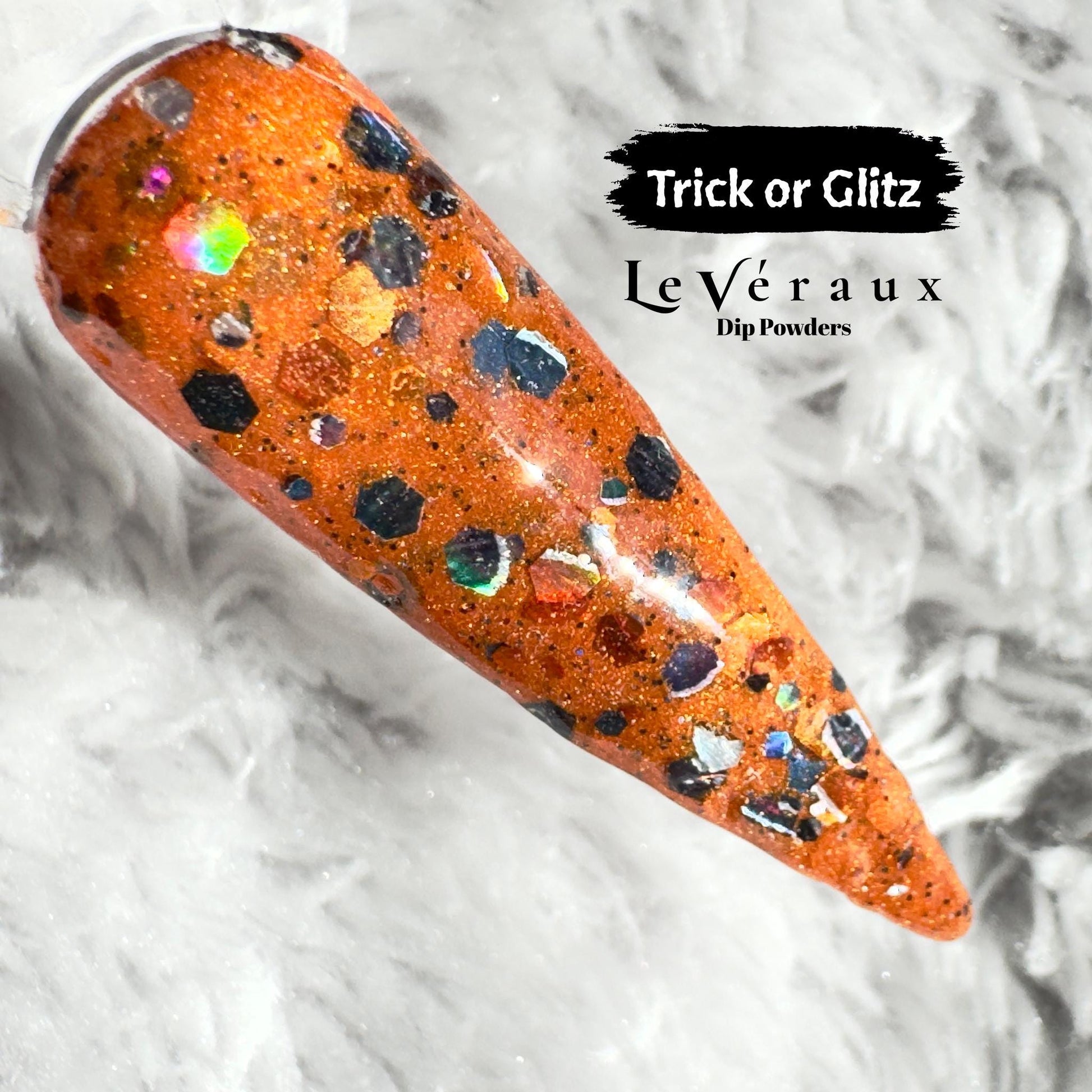 Orange Glitter Dip Powder: Halloween Sparkle Nail Dip for Fall Nails