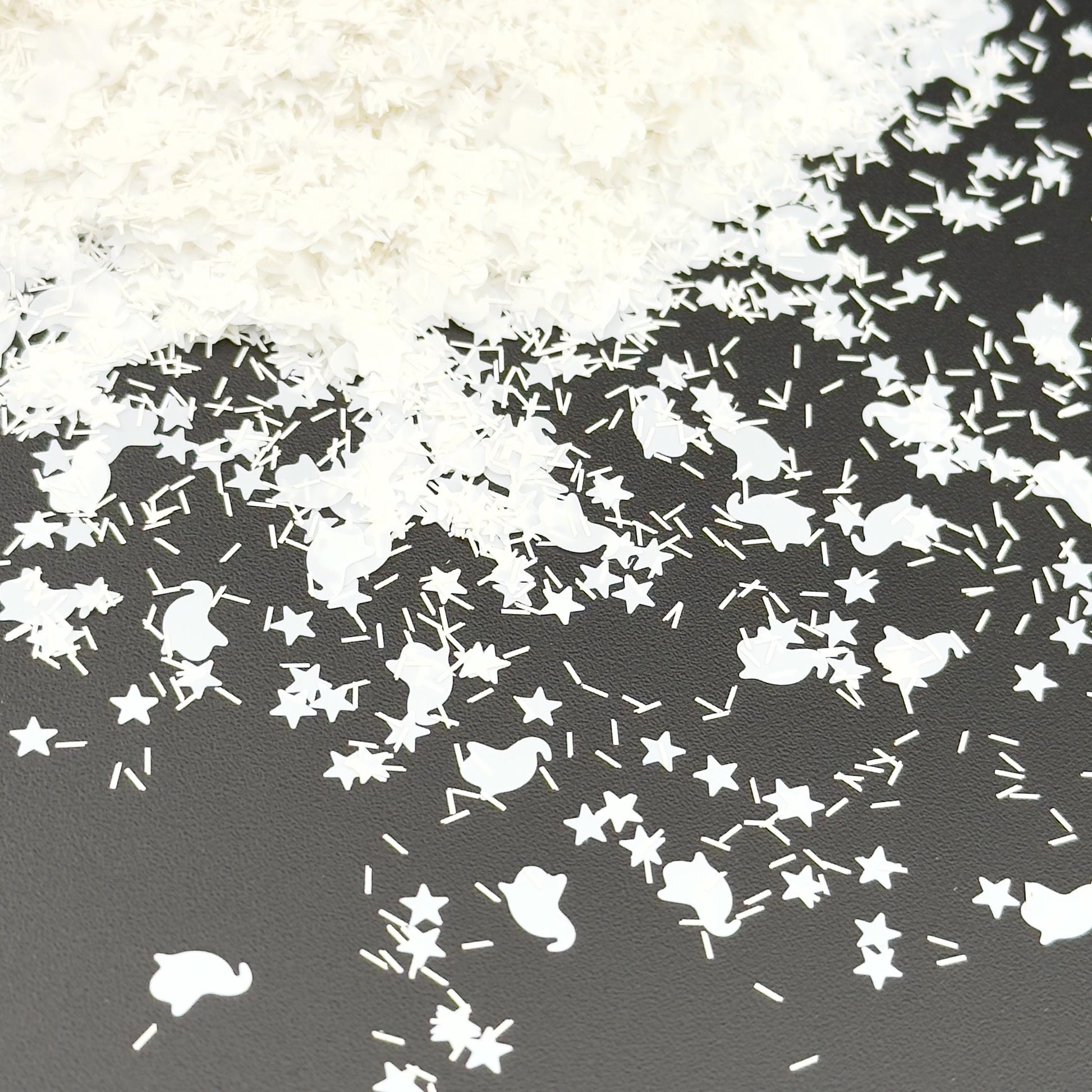 White Ghost Glitter Mix: Starlight Shards for Halloween Crafts