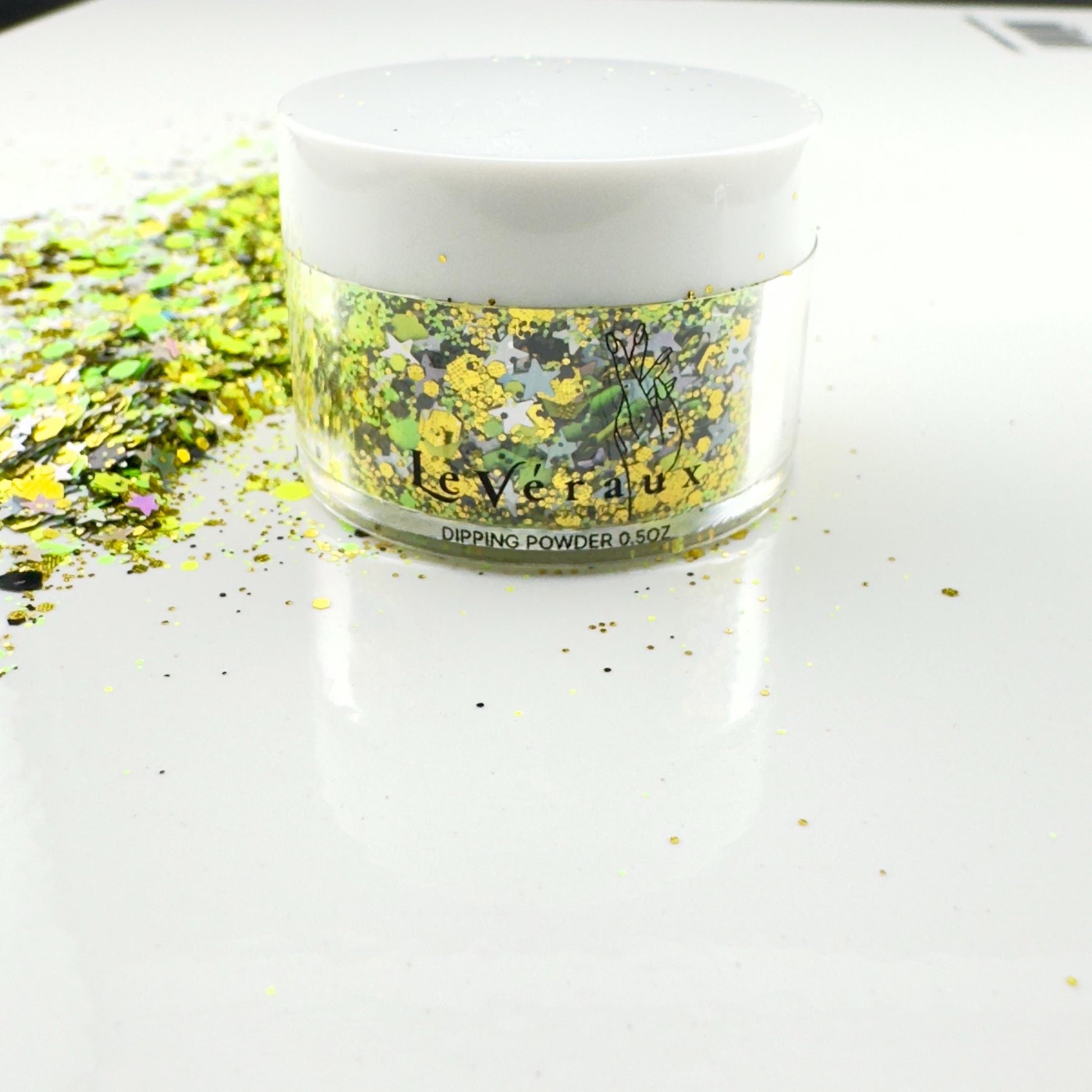 Neon Lime Halloween Glitter Mix: Black & Silver Star Confetti