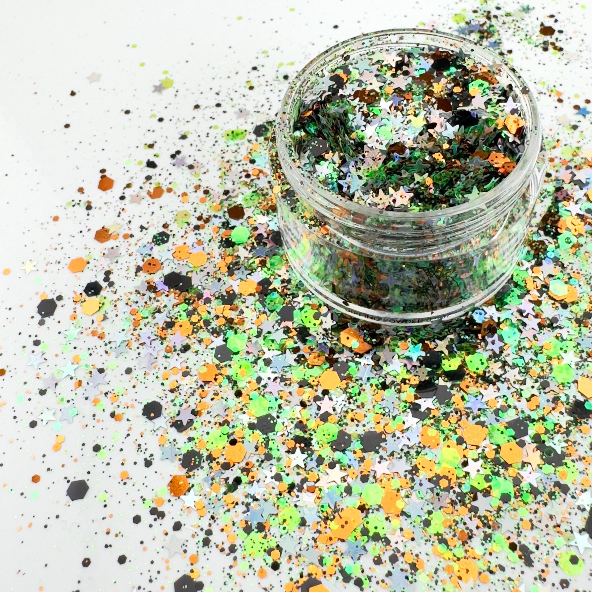 Enchanted Graveyard Chunky Glitter: Halloween Green, Orange, black, Metallic Stars