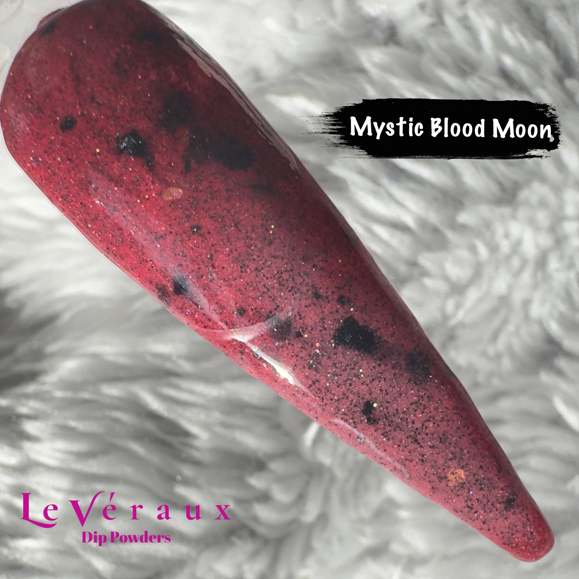 Mystic Blood Moon Thermal Dip Powder | Deep Crimson Colour Changing Nail Powder | Red Black Shimmer Acrylic Overlay | Halloween Nails