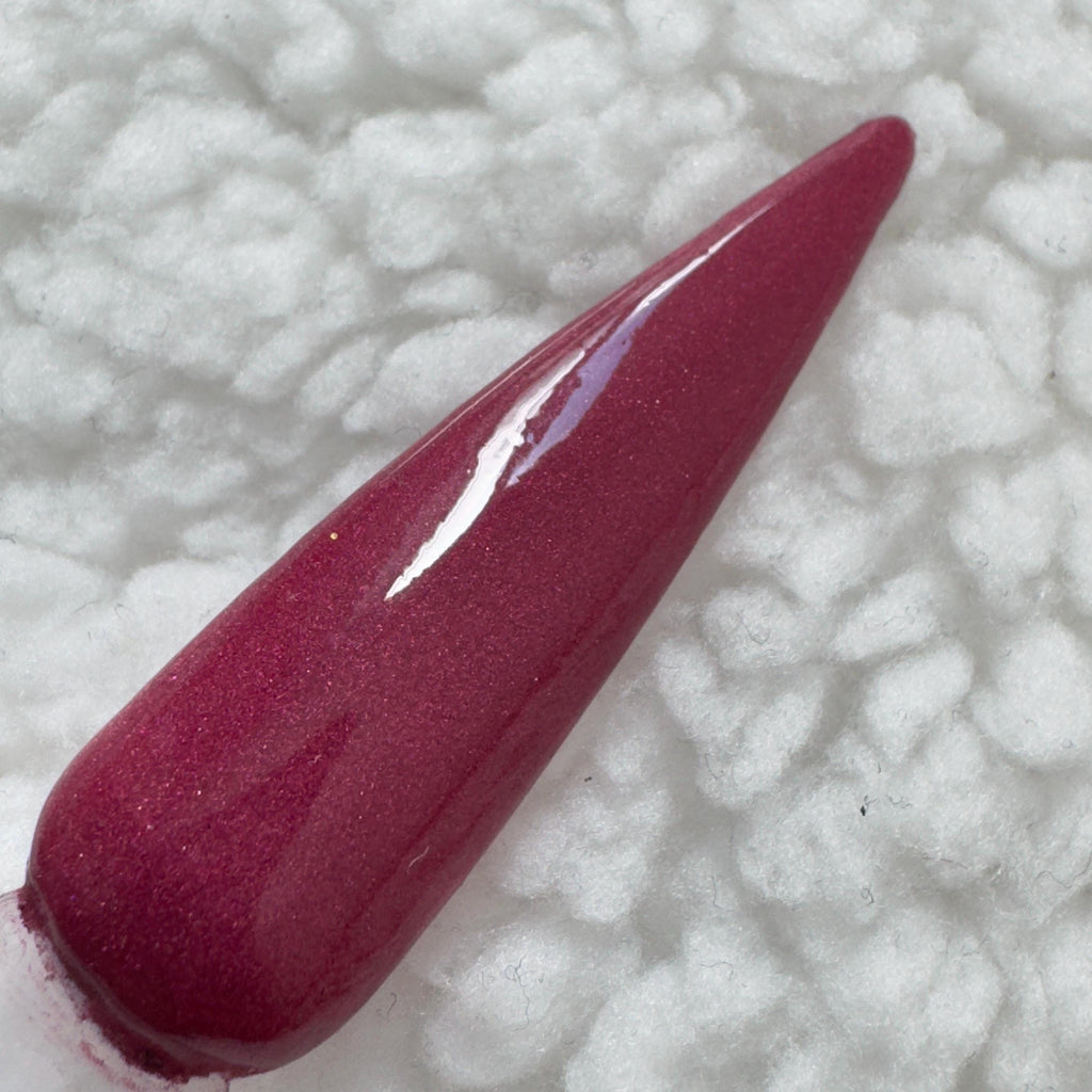 Cranberry Kiss Shimmer Dip Powder: Deep Red, Autumn Nails, Salon Quality Manicure