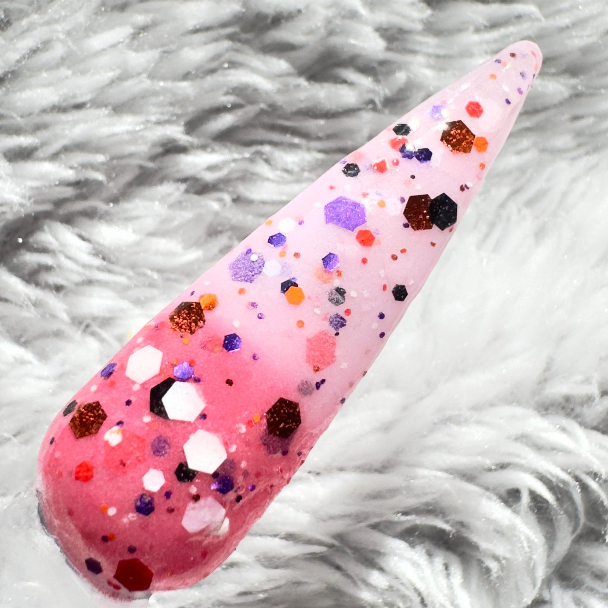 Witch’s Confetti Dip Powder | Glow in the Dark | Halloween Nail Dip Powder | Thermal Color Changing Pink Glitter | DIY Manicure Nail Art