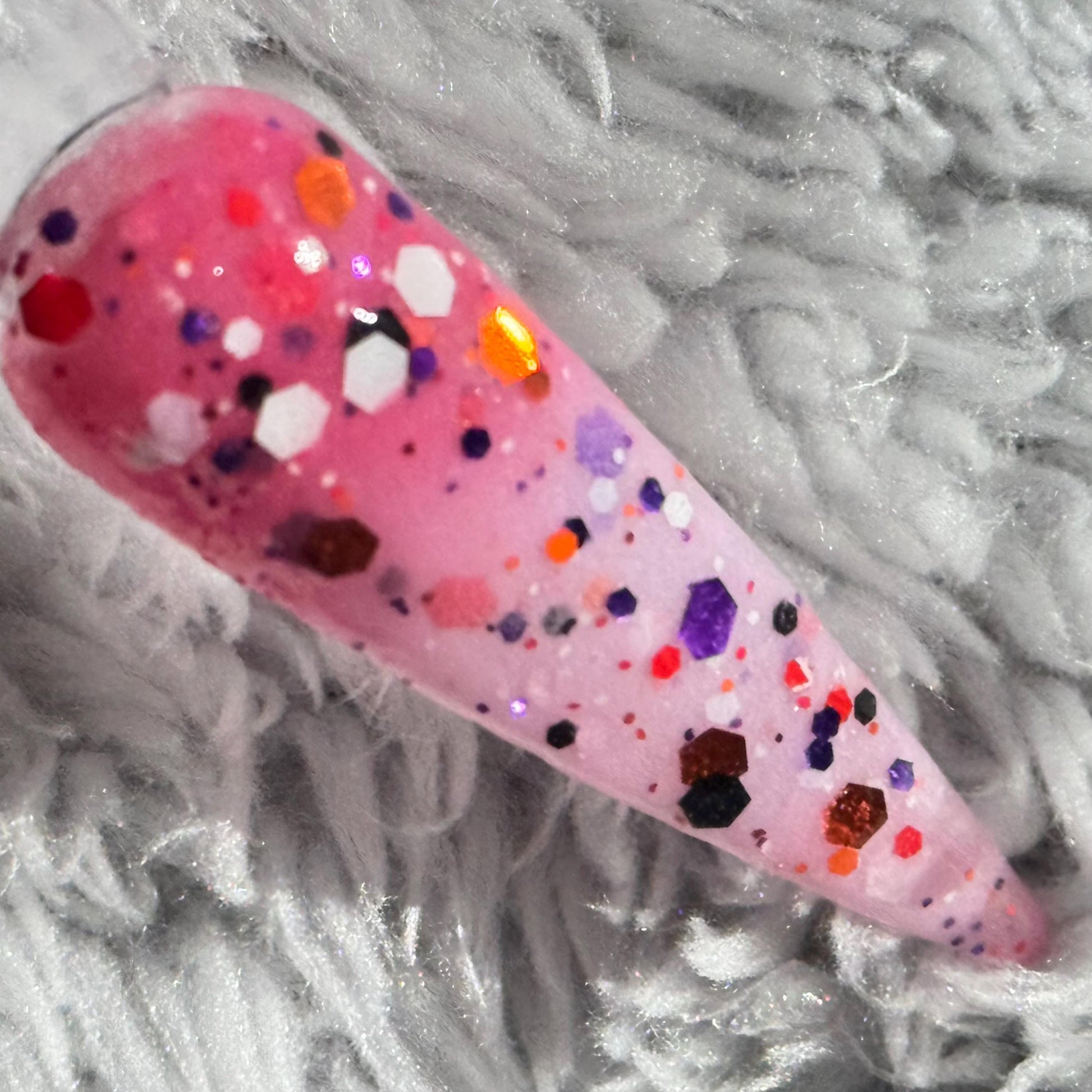 Witch’s Confetti Dip Powder | Glow in the Dark | Halloween Nail Dip Powder | Thermal Color Changing Pink Glitter | DIY Manicure Nail Art