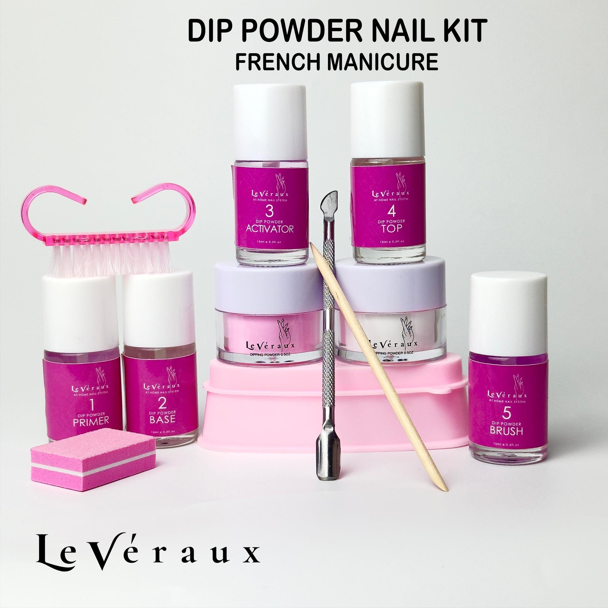 Dip Powder Nail Kit: French Manicure Colors, Hema-Free, Beginner-Friendly
