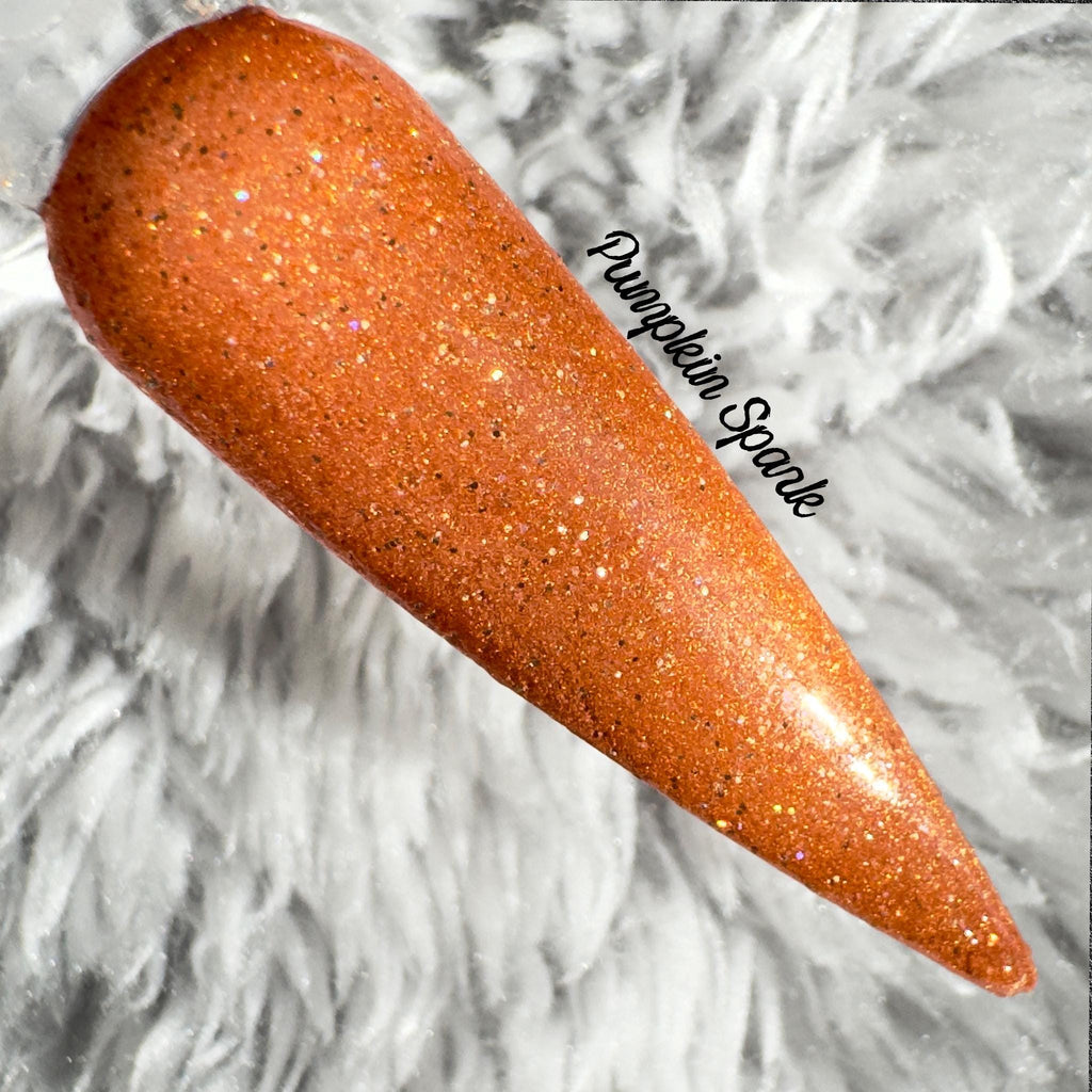 Pumpkin Spark Orange Shimmer Dip Powder: Halloween Fall Nails