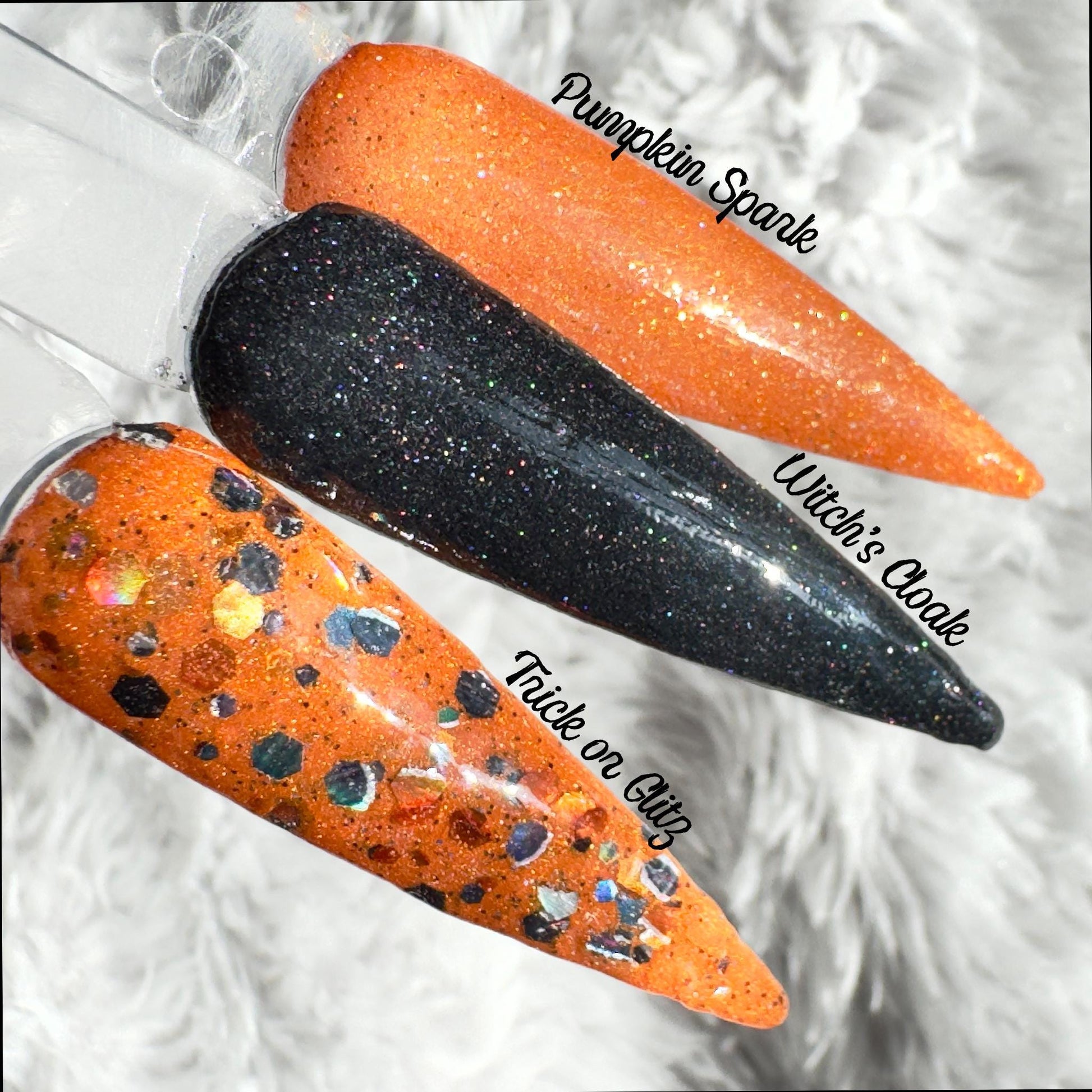 Pumpkin Spark Orange Shimmer Dip Powder: Halloween Fall Nails