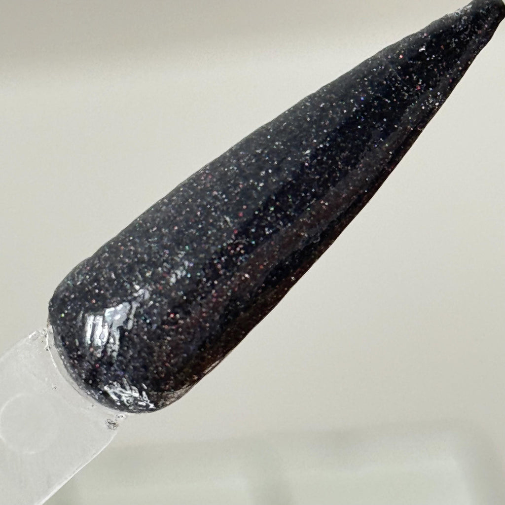 Witch’s Cloak - Black Shimmer Dip Powder: Halloween Nail Art