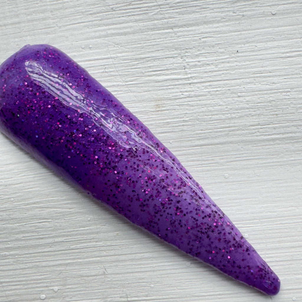 Thermal Purple Dip Powder: Sparkly Halloween Witchy Nails