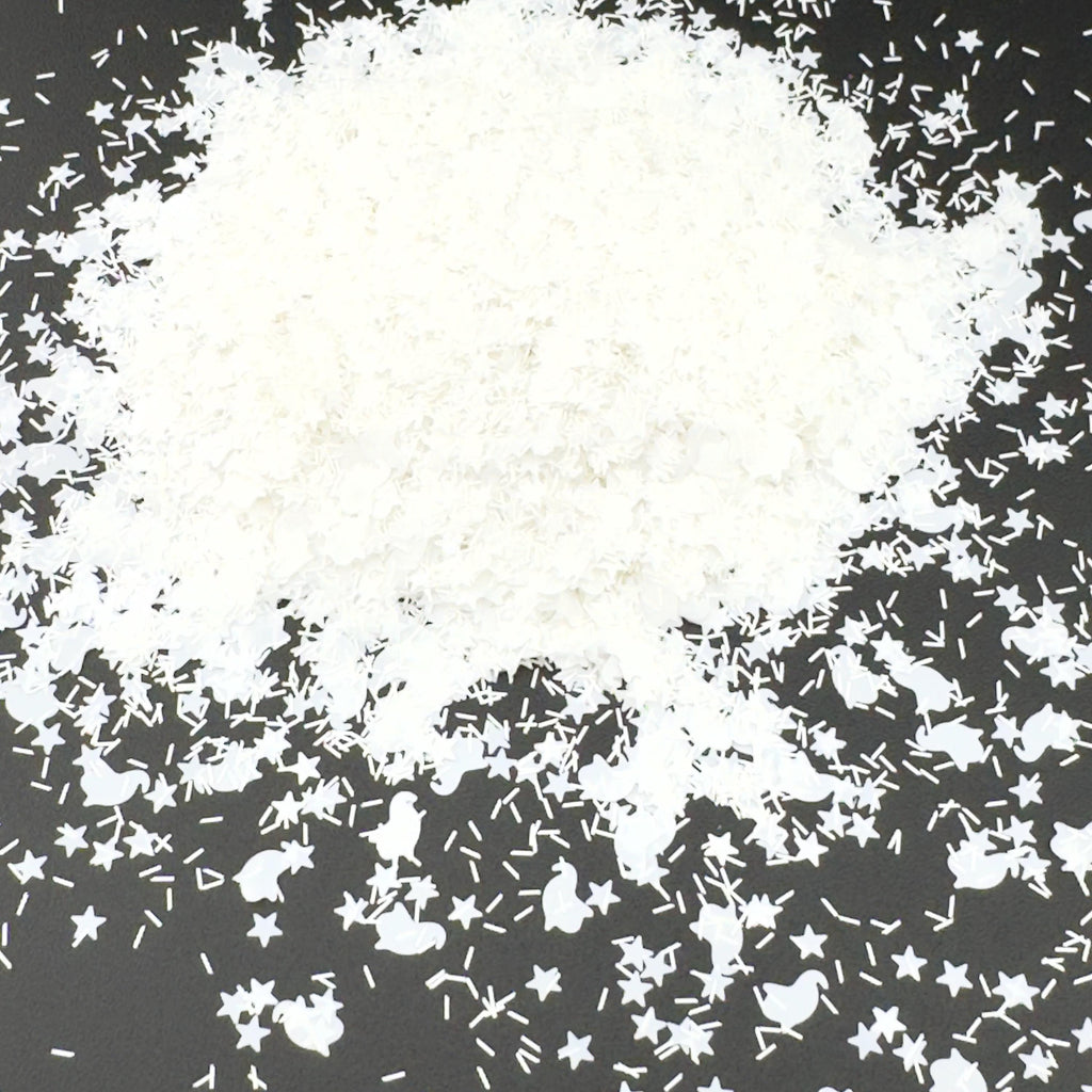 White Ghost Glitter Mix: Starlight Shards for Halloween Crafts