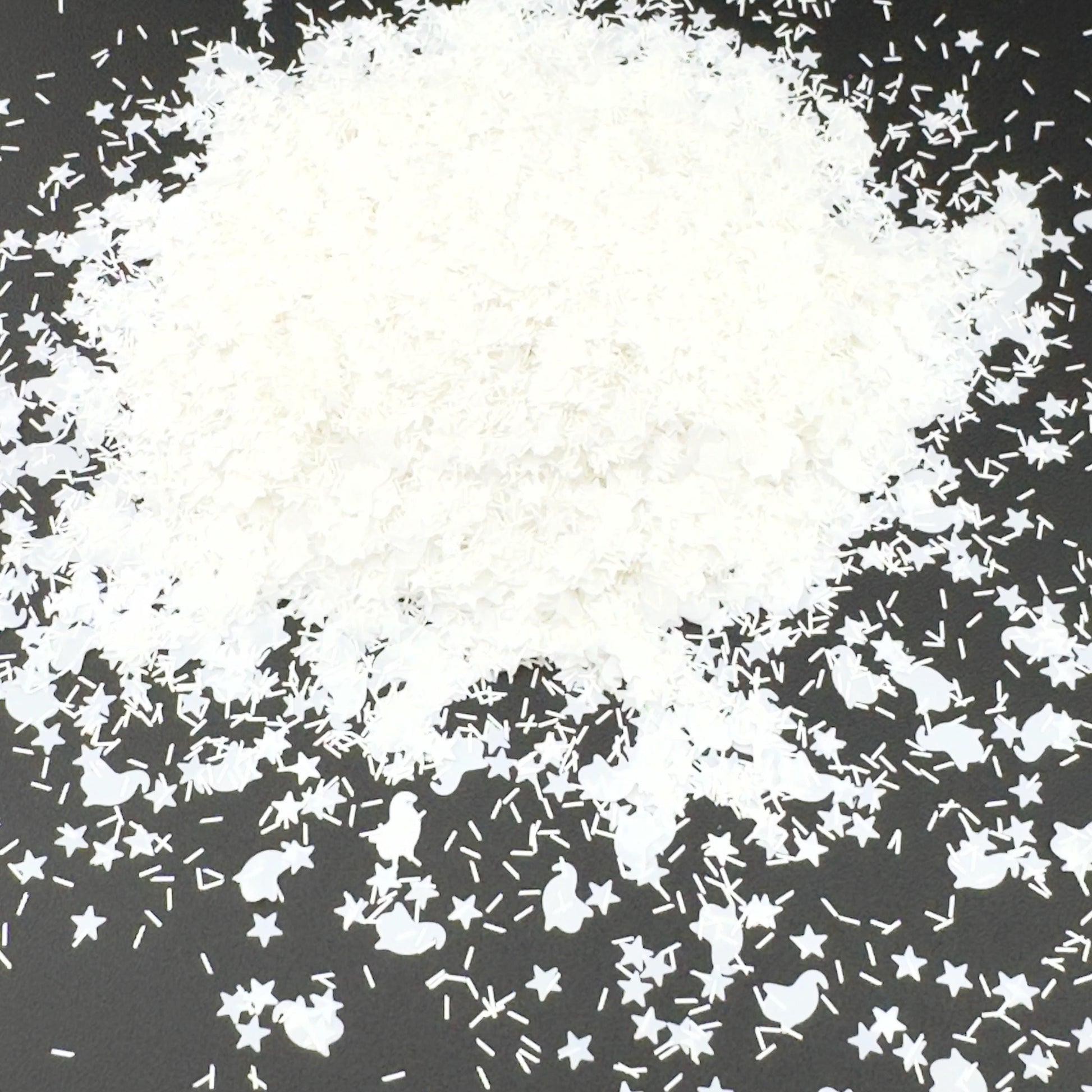 White Ghost Glitter Mix: Starlight Shards for Halloween Crafts