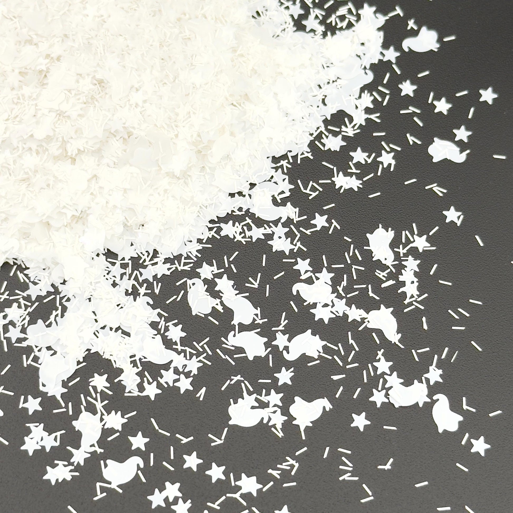 White Ghost Glitter Mix: Starlight Shards for Halloween Crafts
