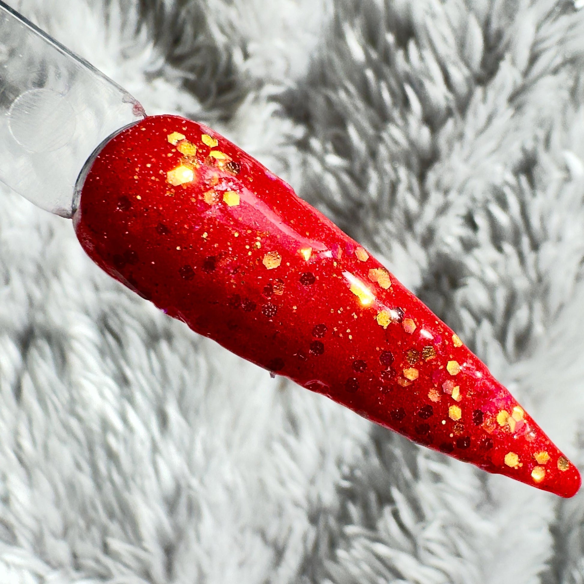Thermal Dip Powder: Fiery Blood Moon Red-Orange Copper Glitter