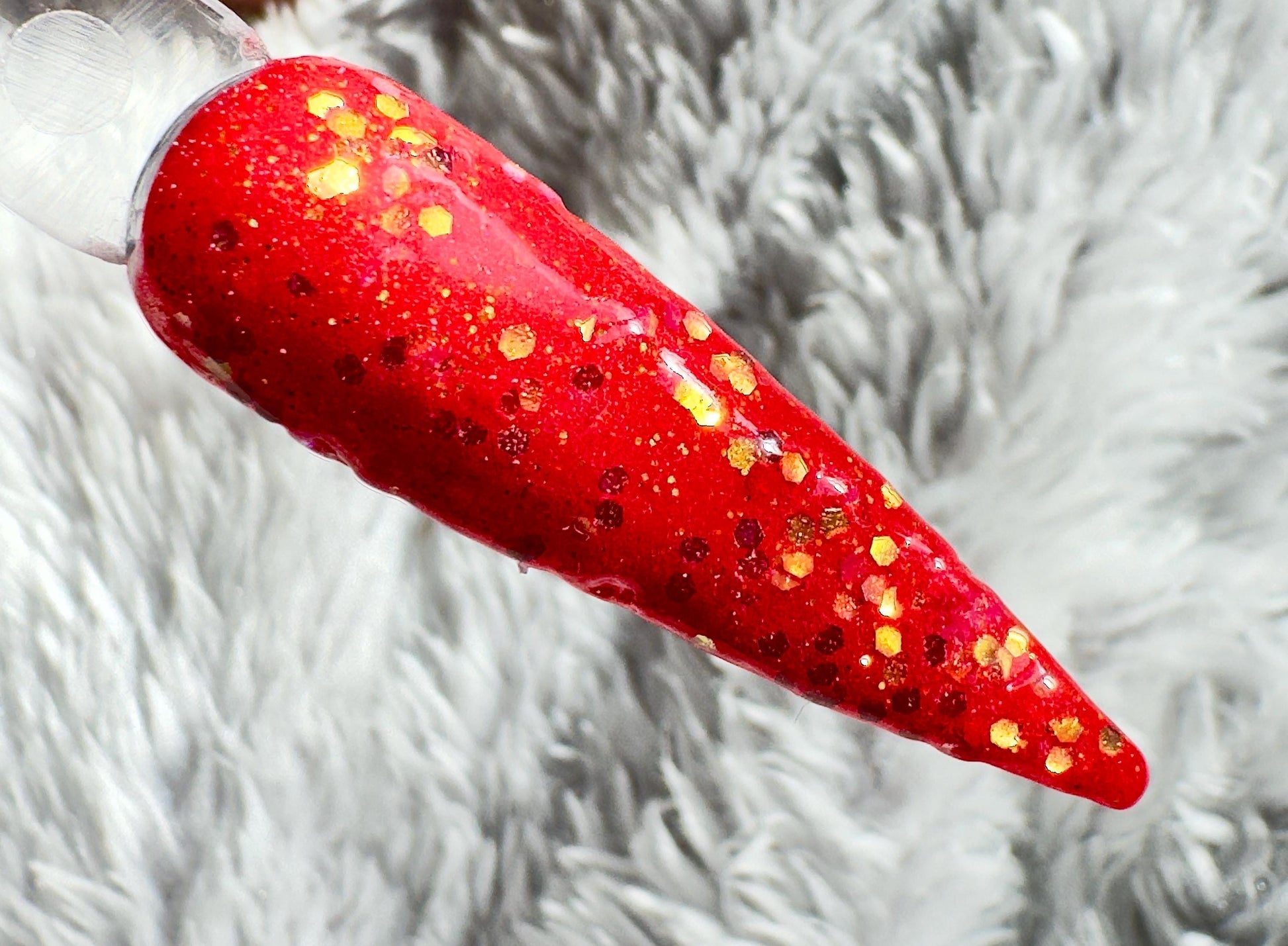 Thermal Dip Powder: Fiery Blood Moon Red-Orange Copper Glitter