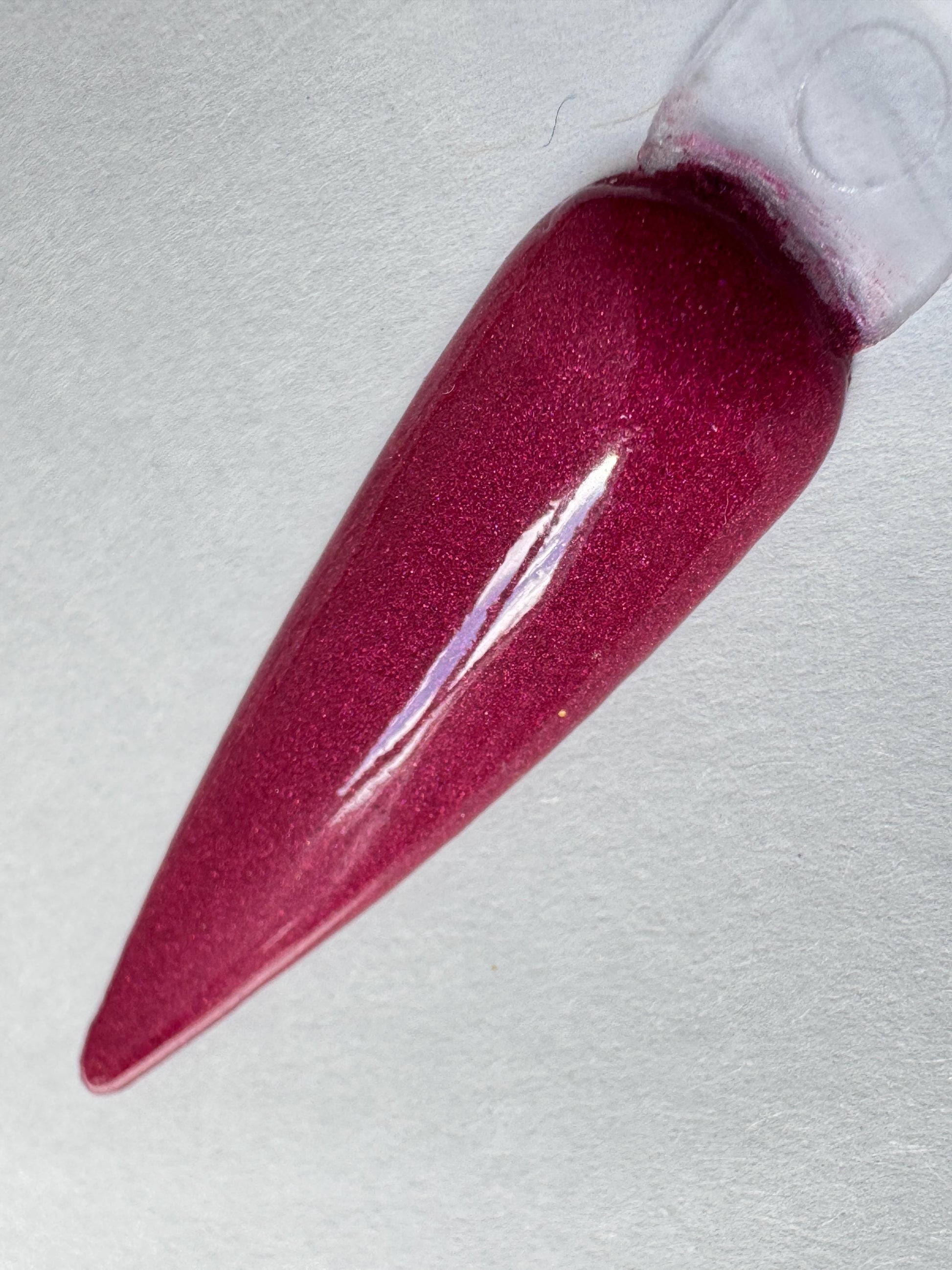 Cranberry Kiss Shimmer Dip Powder: Deep Red, Autumn Nails, Salon Quality Manicure