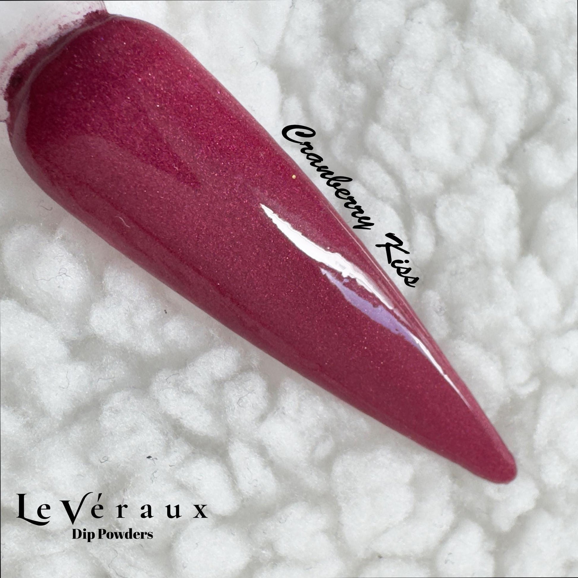 Cranberry Kiss Shimmer Dip Powder: Deep Red, Autumn Nails, Salon Quality Manicure