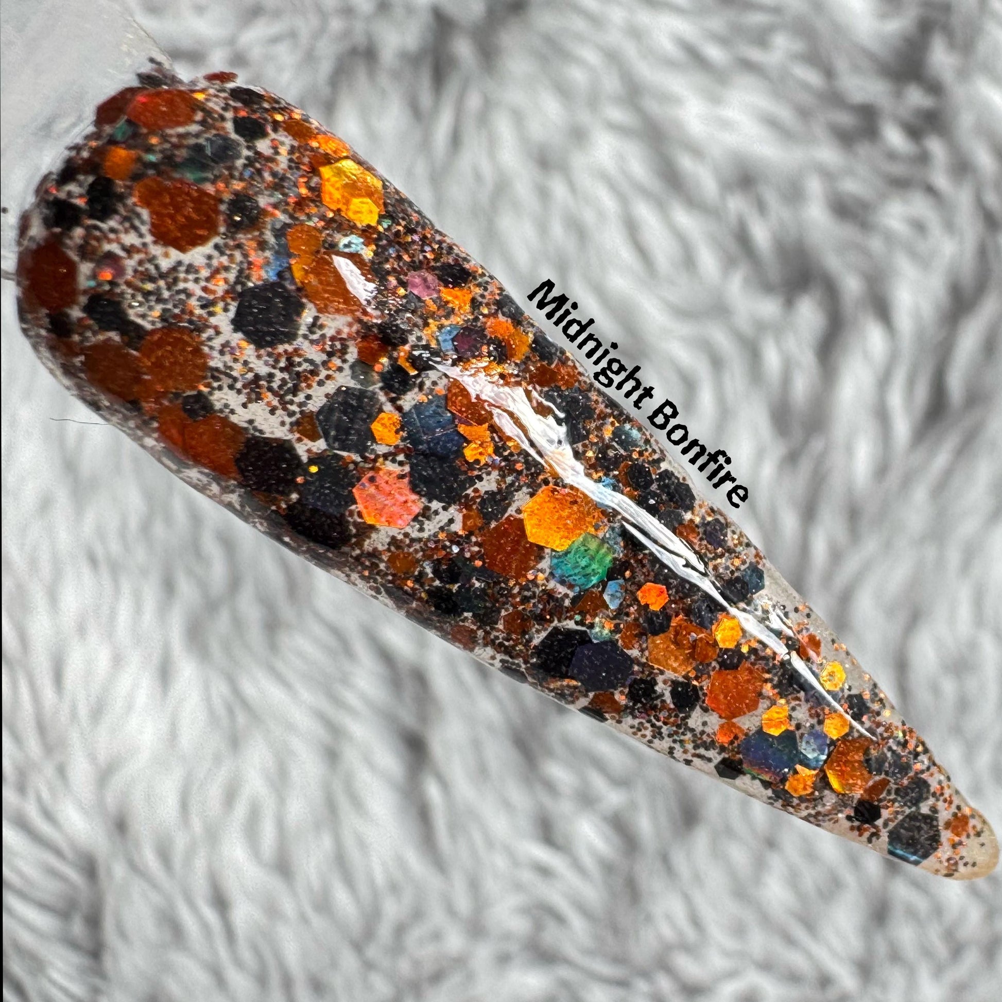 Moonlit Spells Trio | Halloween Dip Powder Set | Black, Orange & Glitter Nail Powder | DIY Nails | LeVéraux Dip Powder