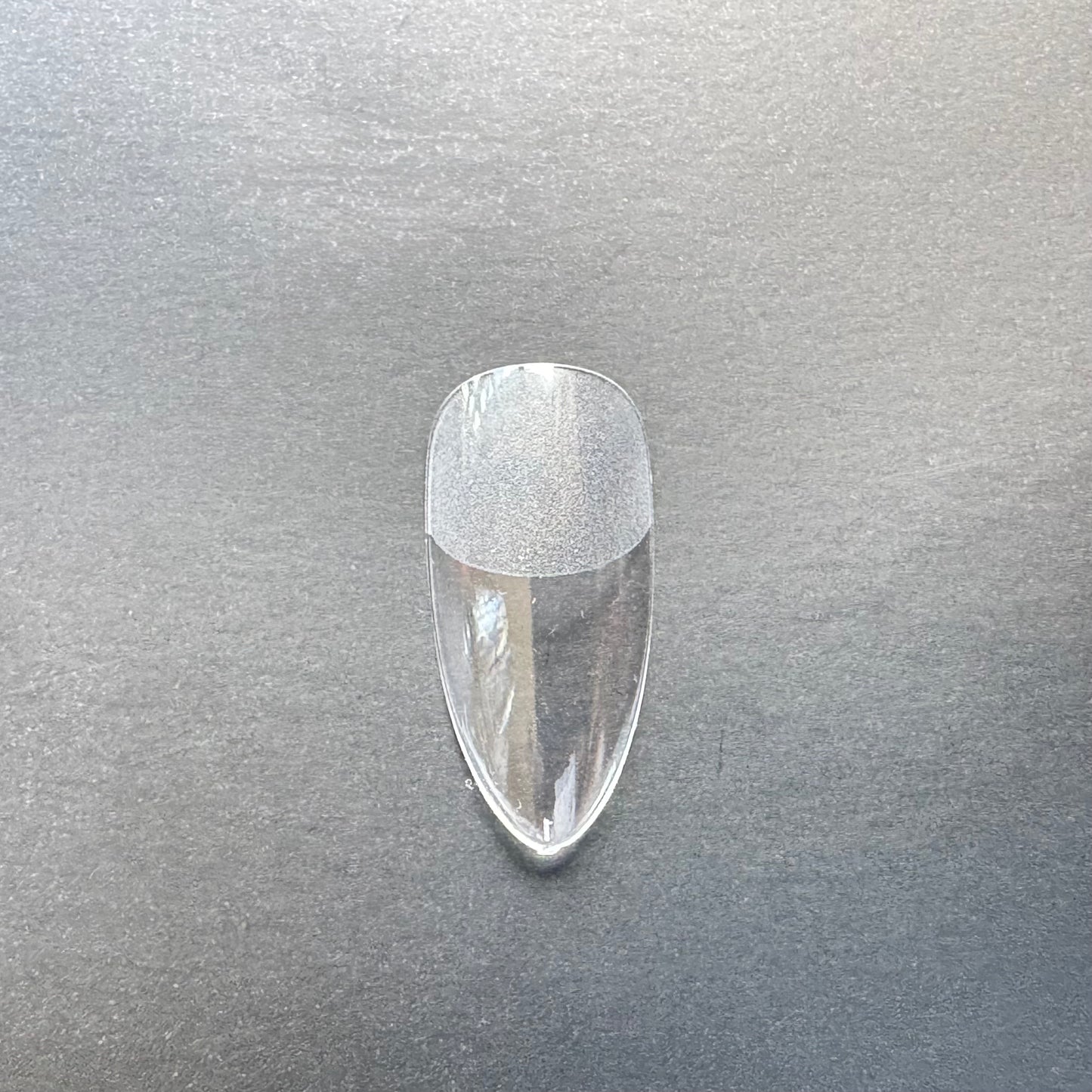 Clear pre-shaped almond soft gel nail tips extensions by LeVeraux