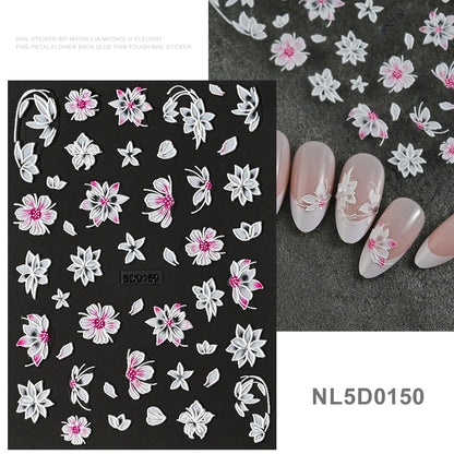5d embossed nail sticker