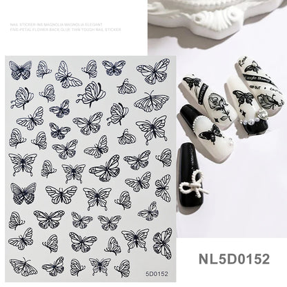 5d embossed nail sticker